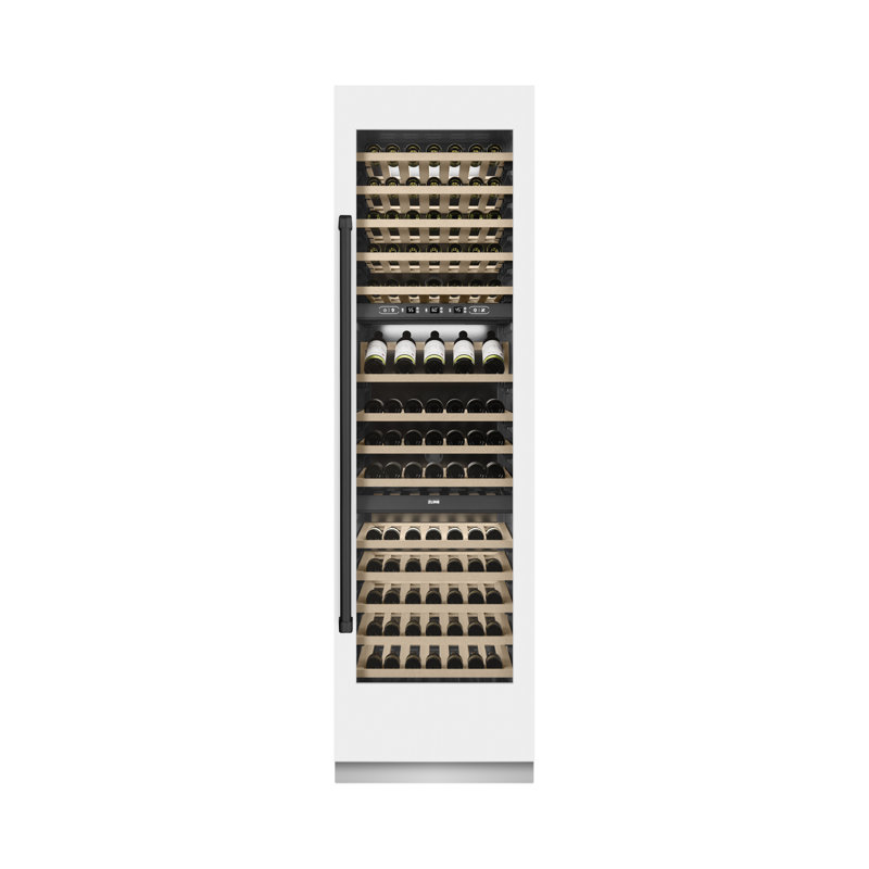ZLINE Autograph 24 in. 12.4 cu. ft. Triple Zone 100 Bottle Column Wine Cooler and Accents, Black