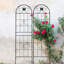 Paquet de 2 treillis de jardin en métal 71 po x 19,7 po, rouille - aide pour plantes d'extérieur, noir, facile à installer, tube galvanisé, convient à divers grimpeurs, support de fleurs, approche d'installation,-705592014