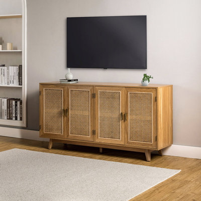 56.8" W Solid and Manufactured Wood TV Stand