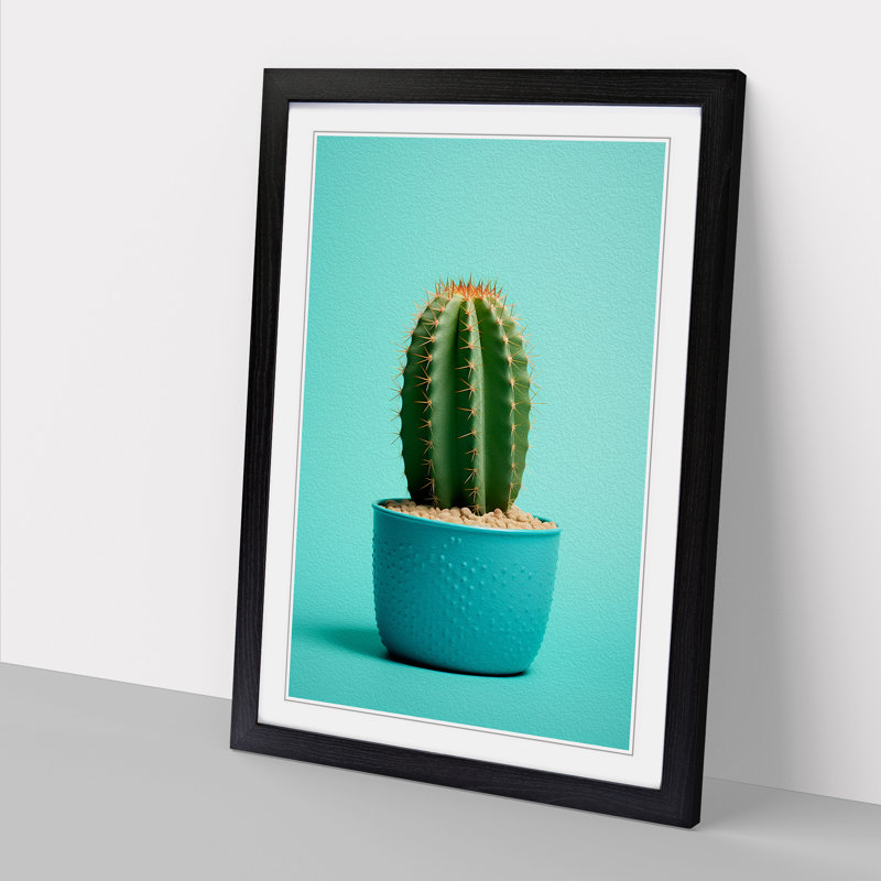 Cactus Minimalism - Framed Print, Black Framed, 34cm H x 25cm W x 2cm D