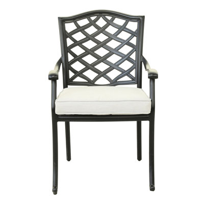 7 Aluminum Dining For Patio - Rectangular Table With Umbrella Hole & Seating Outdoor Cushions Weather