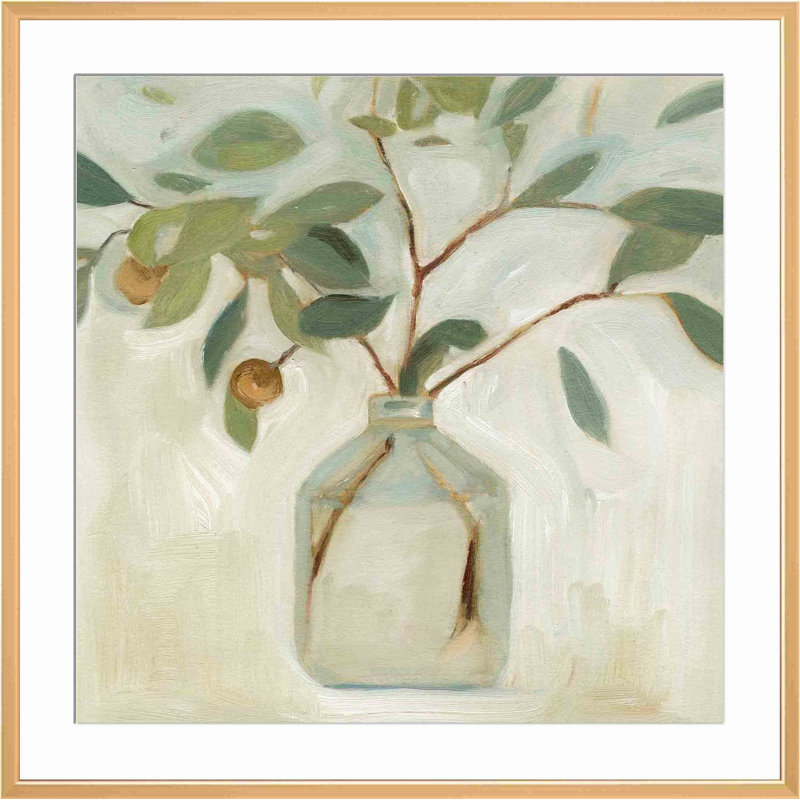 " Neutral Arrangement I " Painting Print, Antiqued Gold, 24.09" H x 24.09" W x 1.1" D