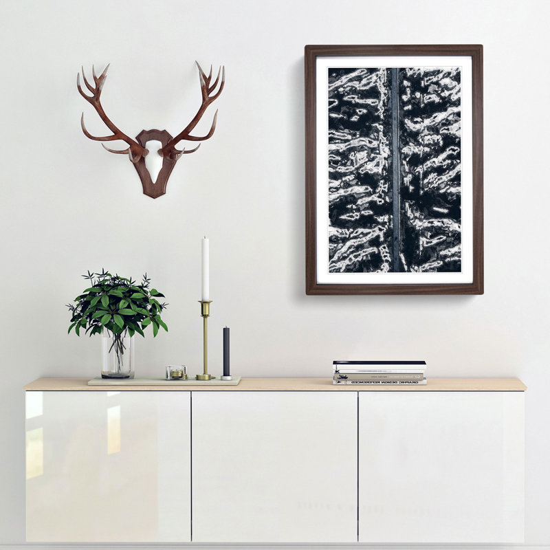 Zebra Stripes in Iceland - Picture Frame Painting Print, 36cm H x 27cm W x 2cm D, Walnut Framed