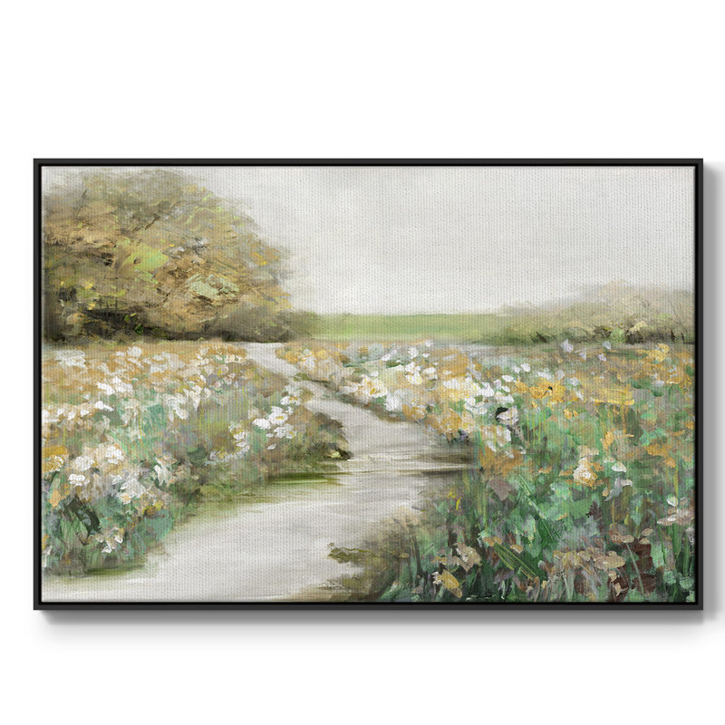 Toile tendue encadrée Quiet Meadow, H 25 po x l 37 po x P 2 po, Cadre noir