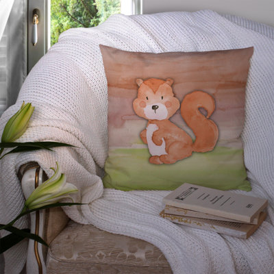 Squirrel Watercolor Indoor/Outdoor Throw Pillow