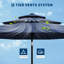 Parasol de patio à 3 niveaux 10 pi avec évents, manivelle et inclinaison faciles-55280596