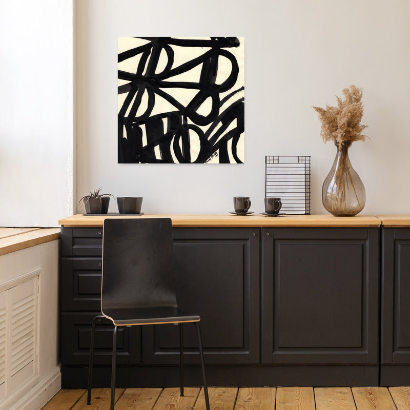 Art contemporain abstrait géométrique audacieux, H 18 po x l 18 po
