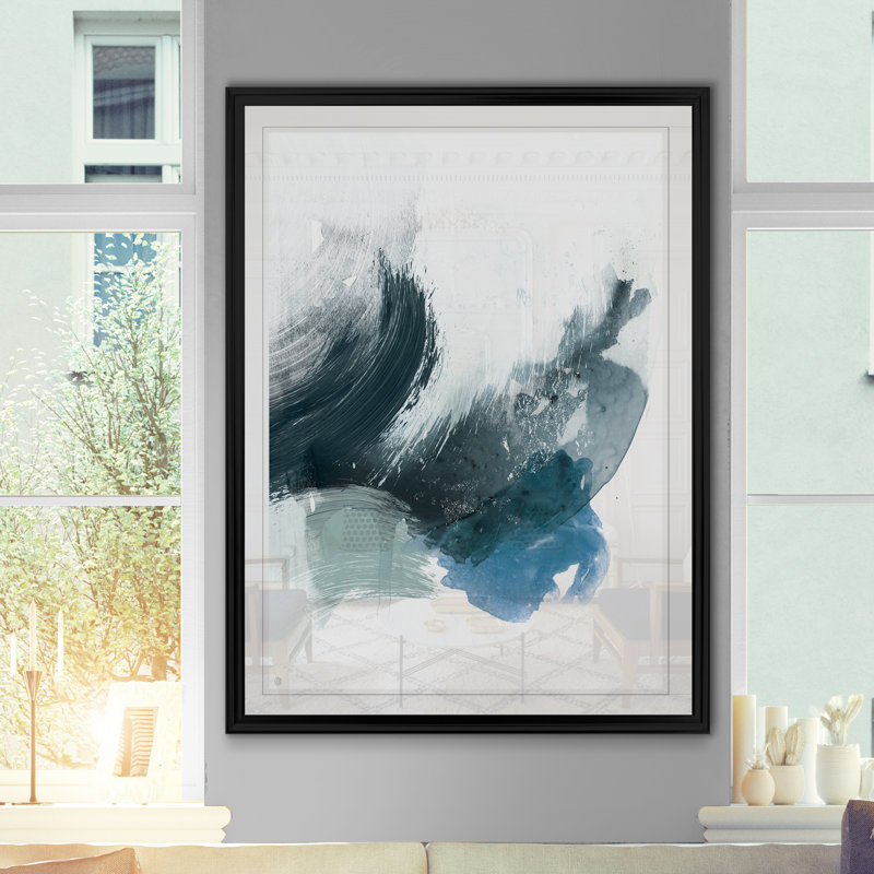 « côtier broyage ii »-reproduction d’art sur toile, H 42 po x l 30 po x P 1,5 po, Cadre noir