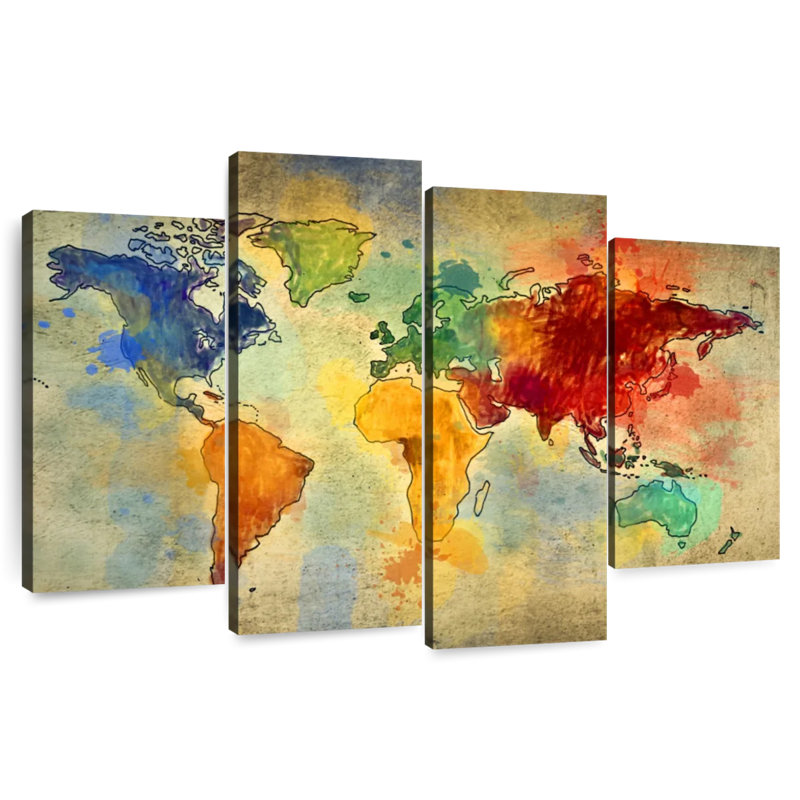 Aliaz World Travel Map, 54" H x 84" W