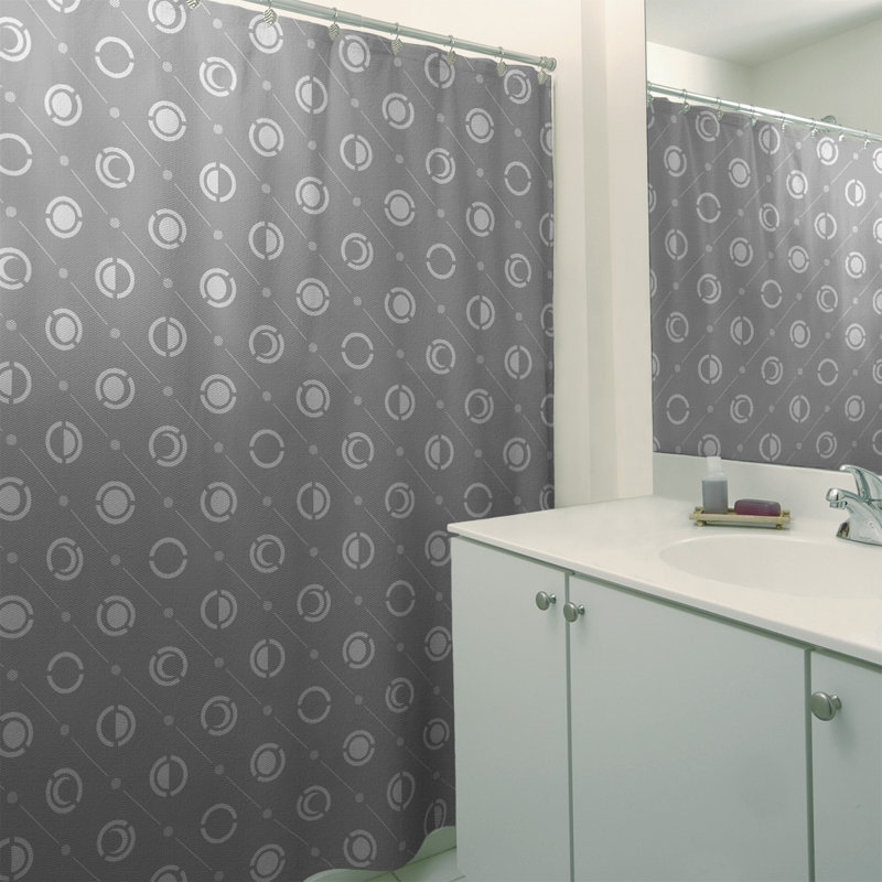 Rideau de douche à phases simples classic moon Noira Gothard, Gris