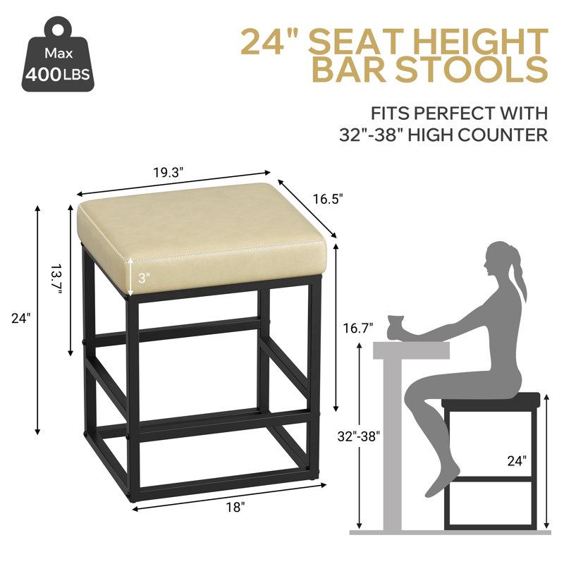 Modern Edge, Cozy Feel: tabourets de bar rembourrés en similicuir pour chaque maison, Beige