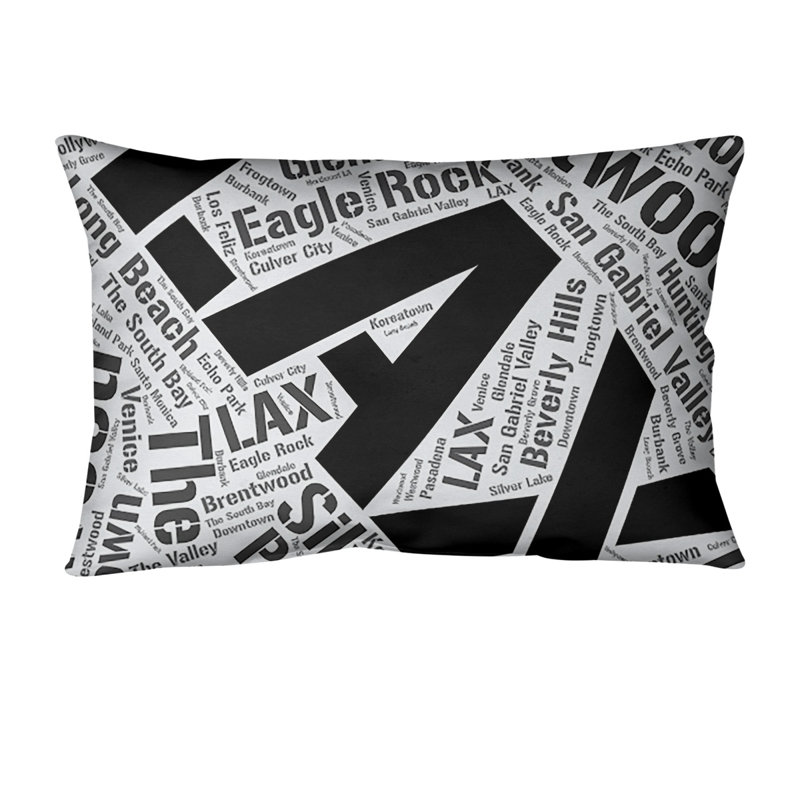 Coussin lombaire intérieur/extérieur los angeles, Noir, Non