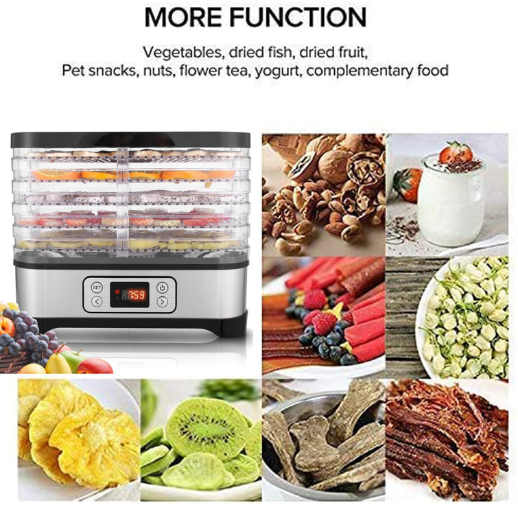 Electric Food Dehydrator Beef Jerky Fruits Veggies 5 Trays Temp Control  Recipes