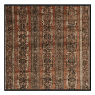 Machine Washable Art Deco Brown Area Rug
