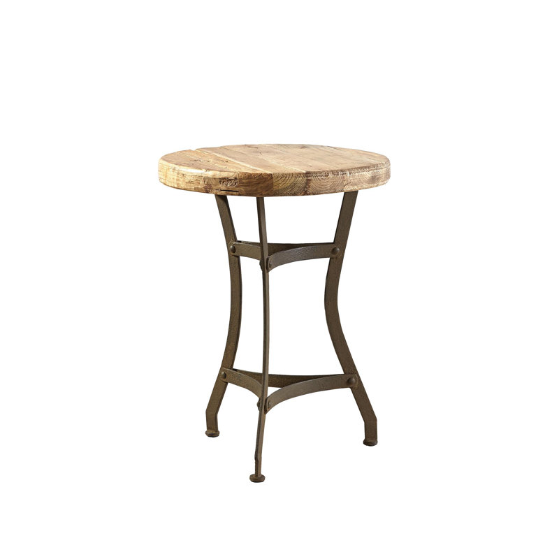 Tripod Solid Wood Top End Table