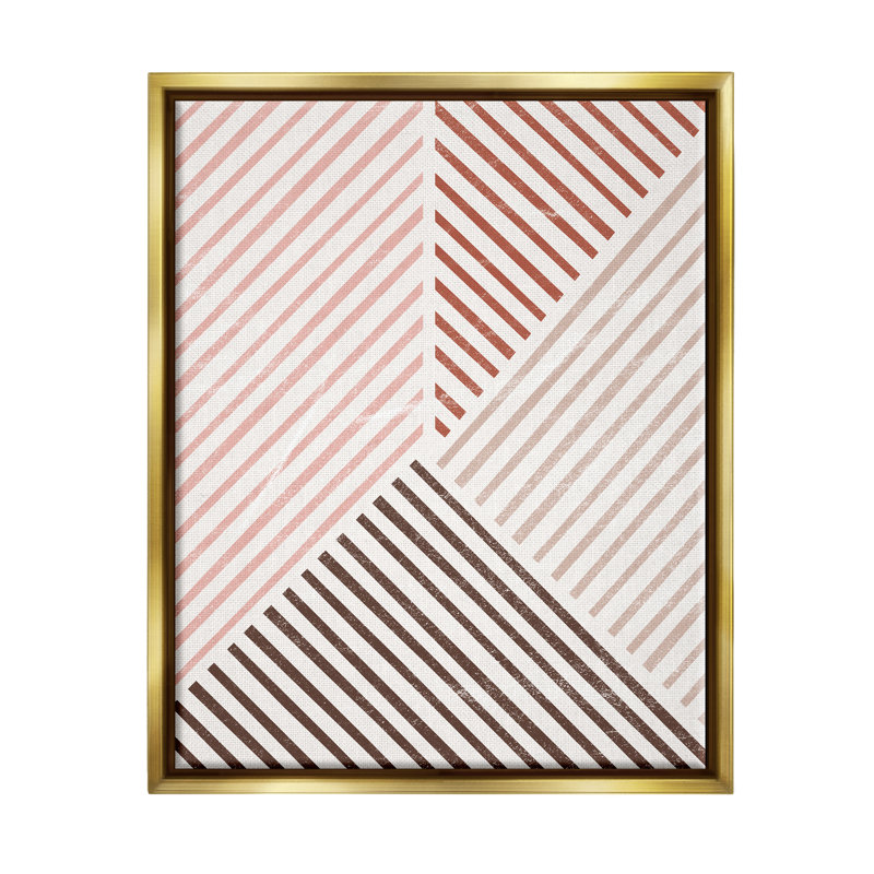 Toile neutre avec rayures asymétriques et rayures par JJ Design House LLC, H 31 po x l 25 po x P 1,7 po