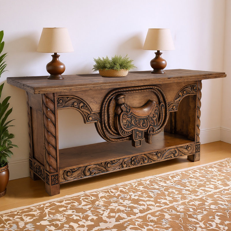 Old West Saddle Console, Brown