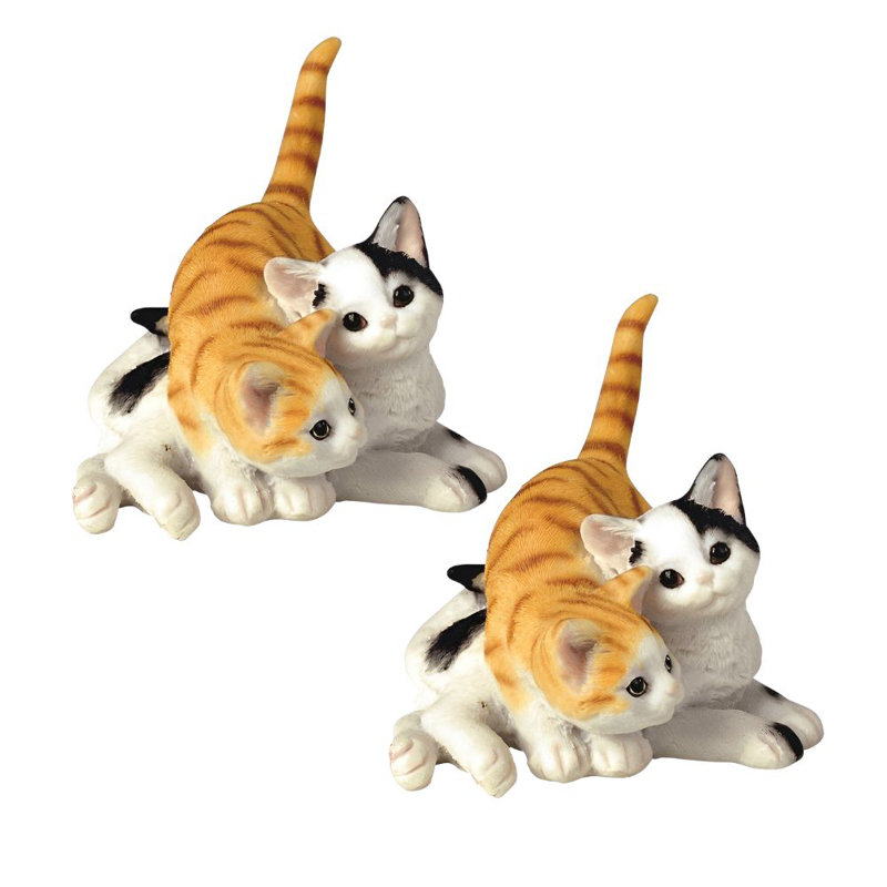 «2-PC Set» ICE ARMOUR 3,5 "H Tabby orange superposé à la figurine de tuxedo