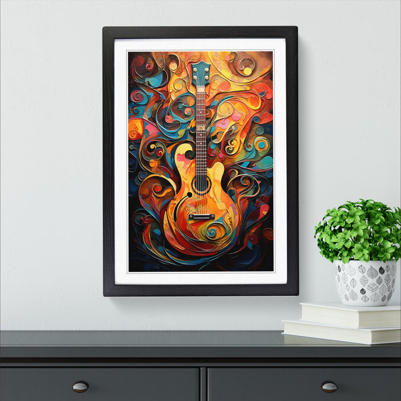Guitar Tachisme - Framed Print
