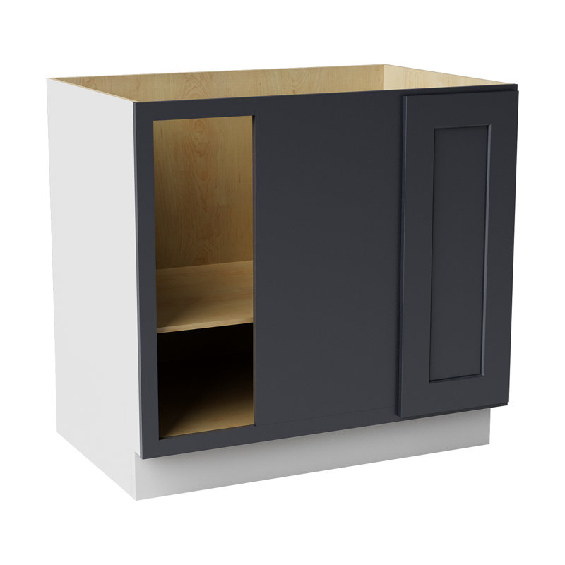 Armoire d'angle à base basse, Noir Shaker, L 36 po x H 34,5 po x P 24 po