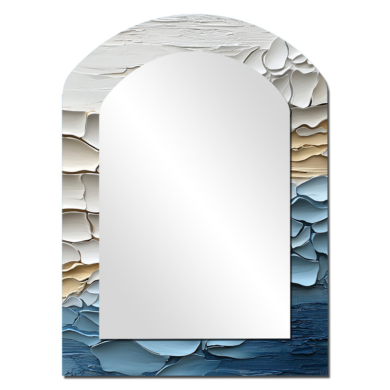 Miroir mural blanc et bleu Coastal Mosaic IV - Coastal Arch, 34 po x 25 po