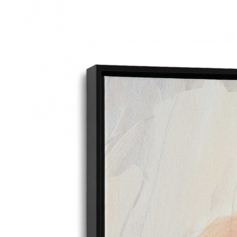 Doux rosé et abstrait I, reproduction sur toile dans un cadre, H 18,75 po x l 12,75 po, Noir satiné