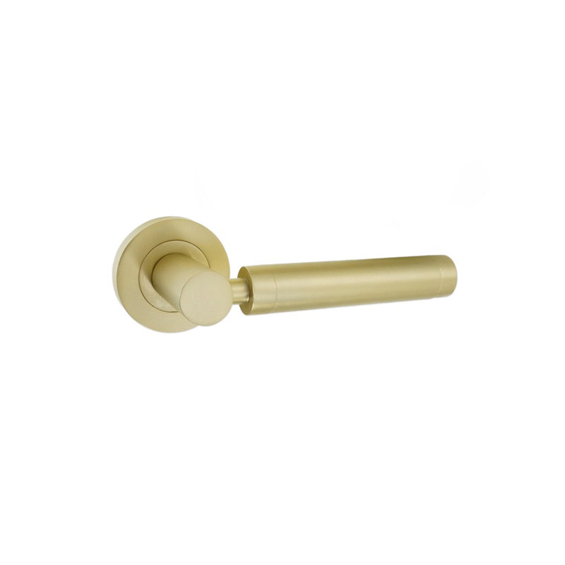 Zest Lever on Rose Satin Brass