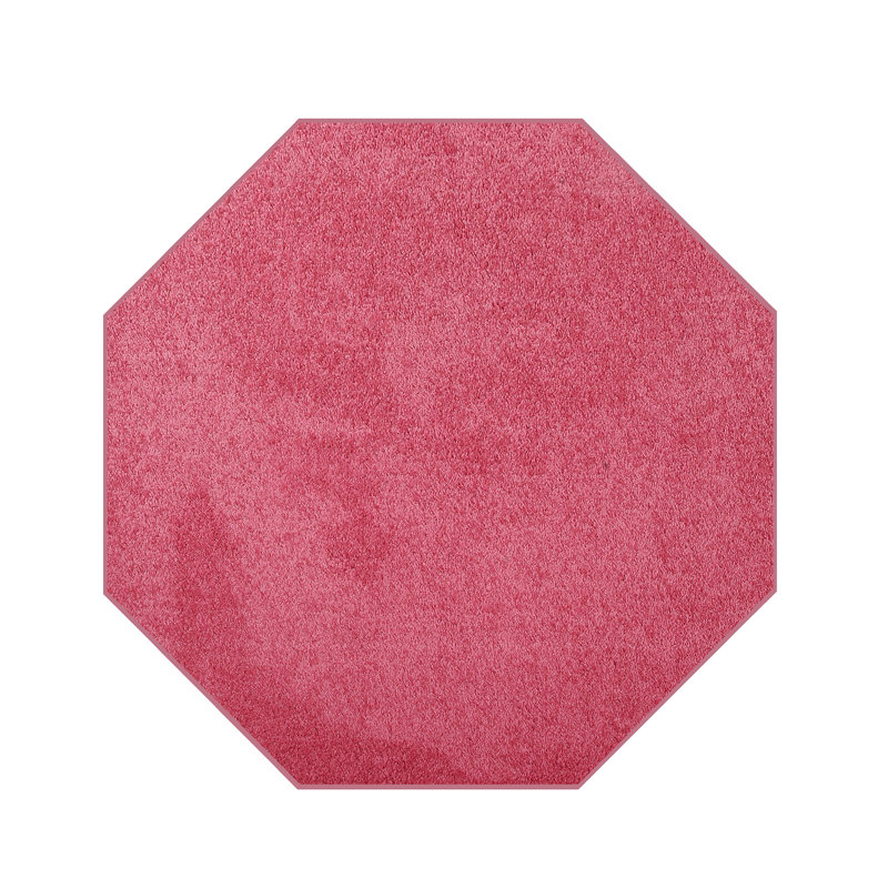 Modern Plush Pet and Kids Friendly Solid Color Pink Area Rugs, Stain & Fade Resistance, Perfect for Living Room, Dining Room, Bedroom, Playroom and Kidsroom, Event, Wedding, Ambermarie Binded Rug