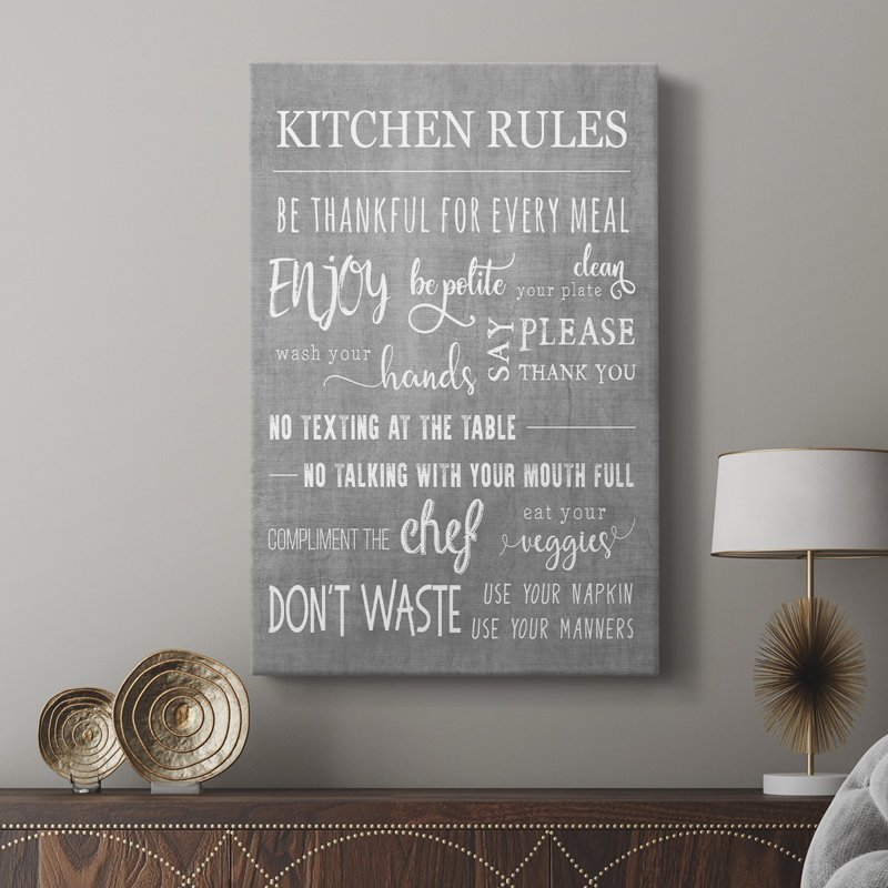 Neutral Kicthen Rules -Custom Wrapped Gallery Cavas