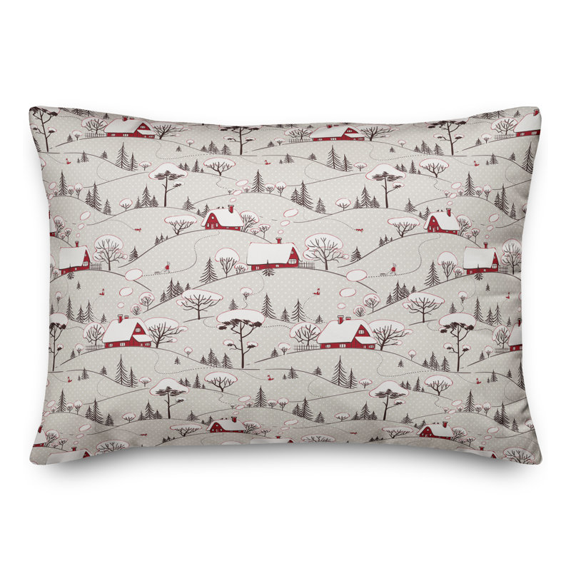  Housse de coussin et insert Snowy Village, H 14 po x l 20 po x P 1,5 po