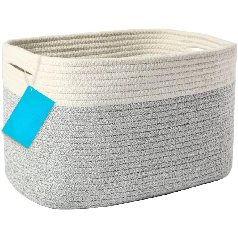 Panier en tissu, Gris / blanc cassé