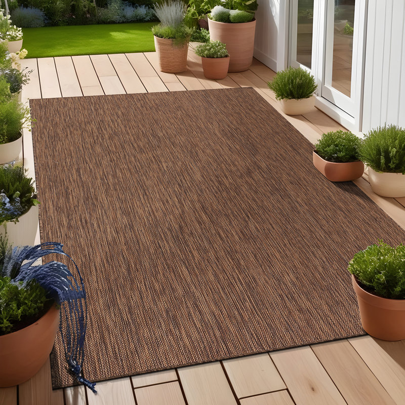 Waikiki Brown Indoor / Outdoor Rug, Rectangle 10' x 14'