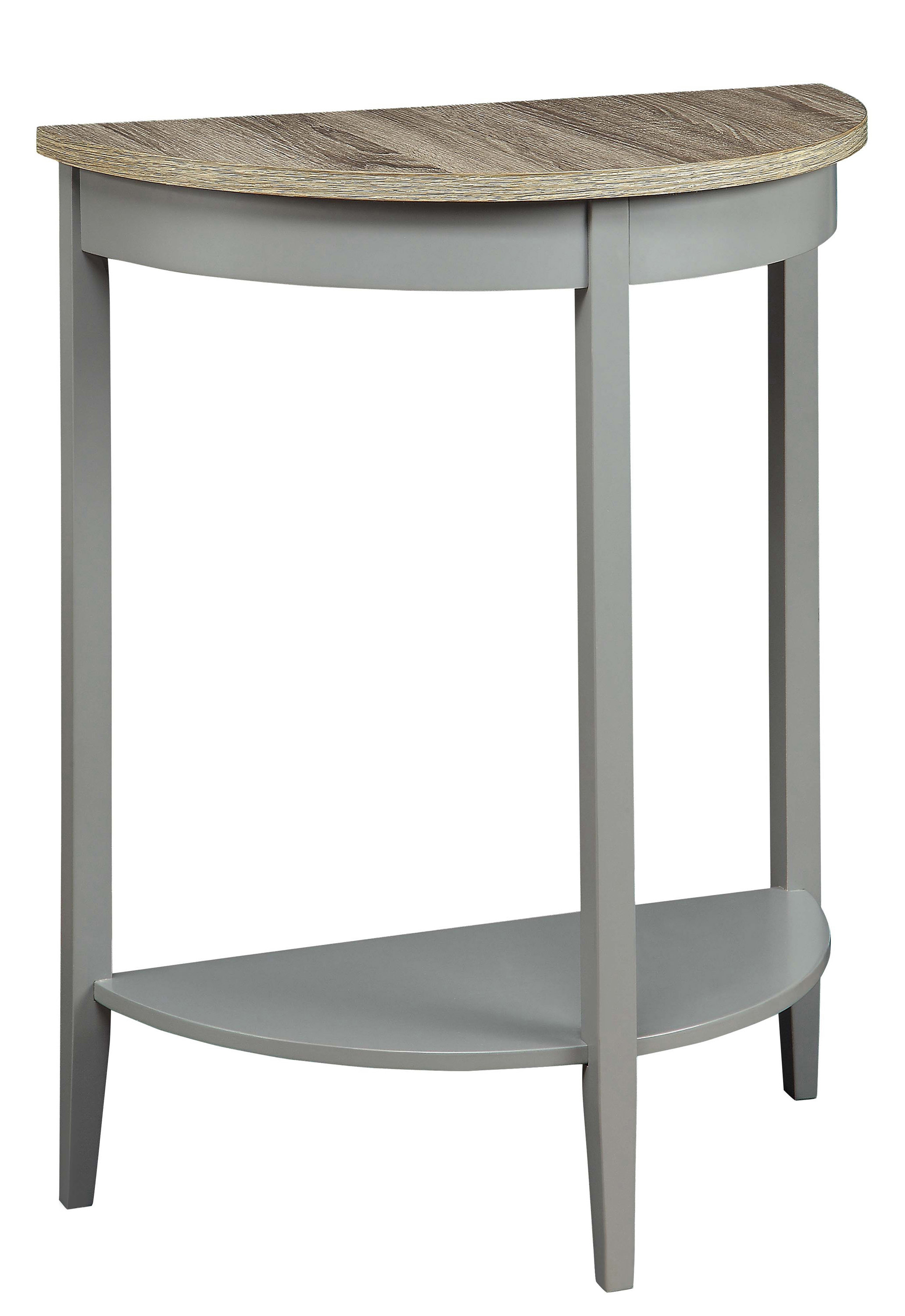 Red Barrel Studio® Davis Gray Oak and Gray Half Moon Console Table with