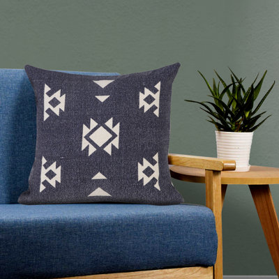 Coussin décoratif à motif géométrique 100% coton Contemporary