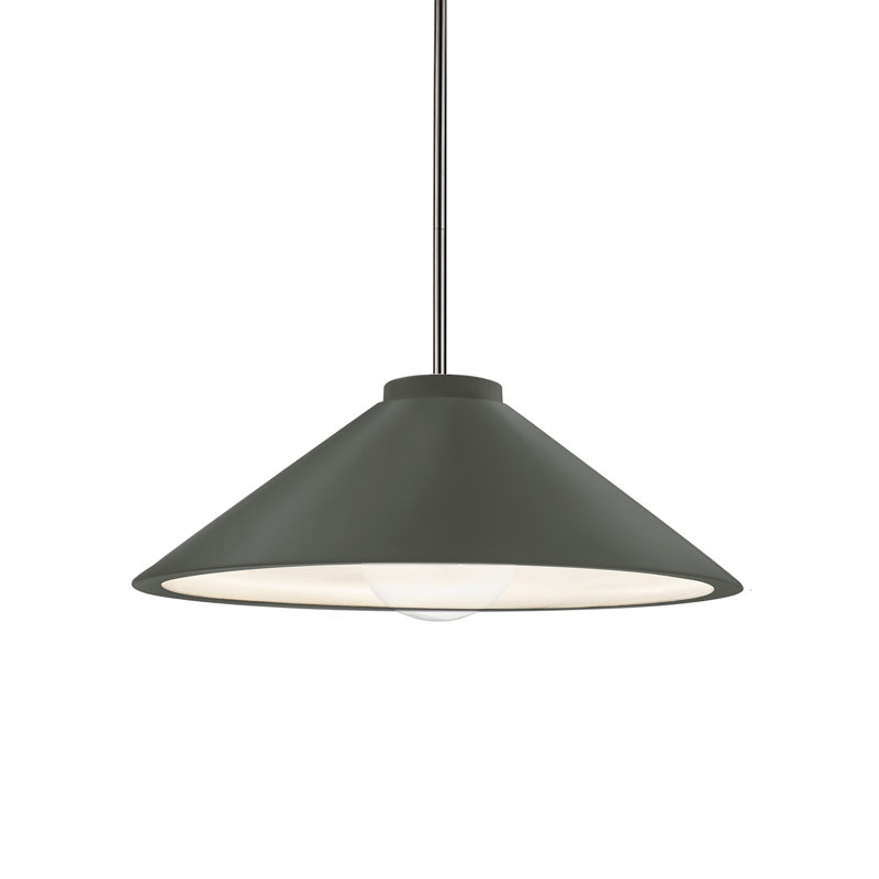 1 - Light Cone Cone LED Pendant with Metal Accents, Polished Chrome, Gloss White