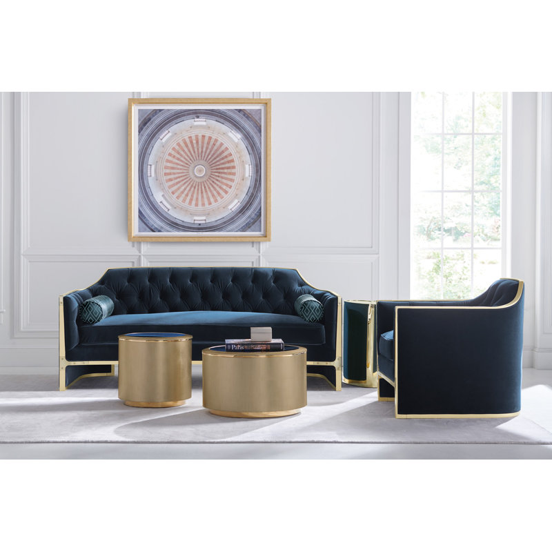 All Around And Circle In Time Coffee Table, 15" H x 25" L x 25" W