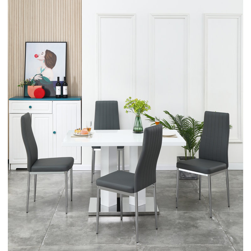 Brittlynn 4 - Person Dining Set, Grey