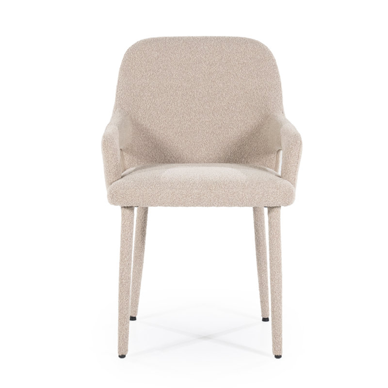 Dining Chair Upholstered Arm Chair, Taupe