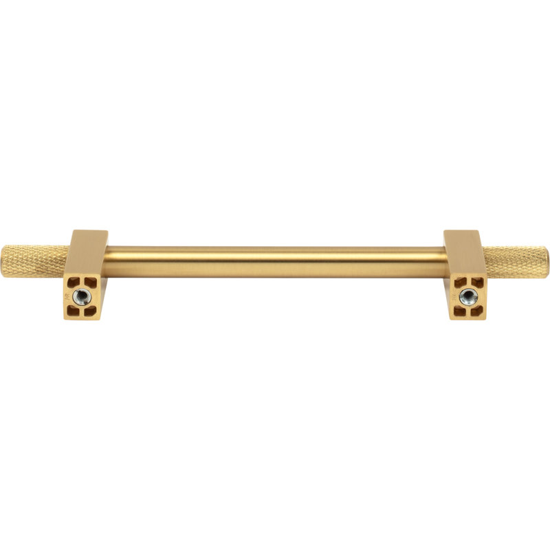 Larkin 4 Knurled Ends Bar Pull, 12", Brushed Gold