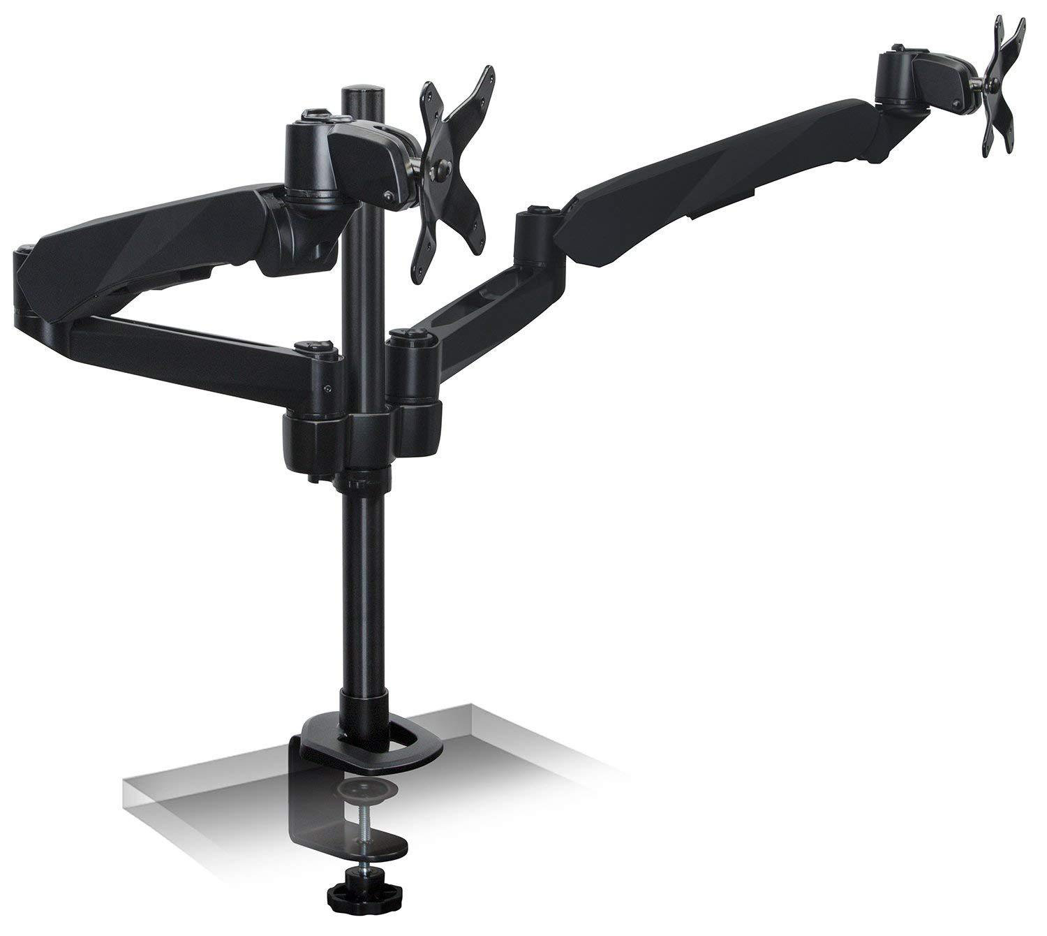 Mount-It Height Adjustable Full Motion Two Monitor Computer Desk Mount - View #11