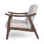 Chaise d'appoint Mid-Century moderne avec un design capitonné et un revêtement beige, parfait pour des sièges élégants et confortables