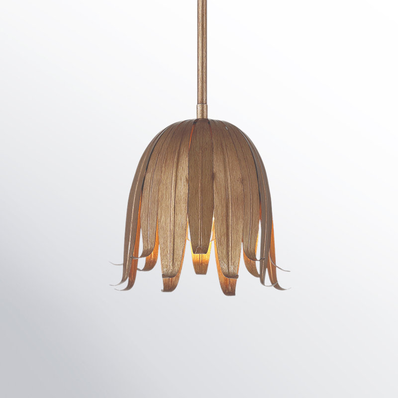 Luminaire suspendu simple 1 lumière Ruels Rounak, Bronze antique