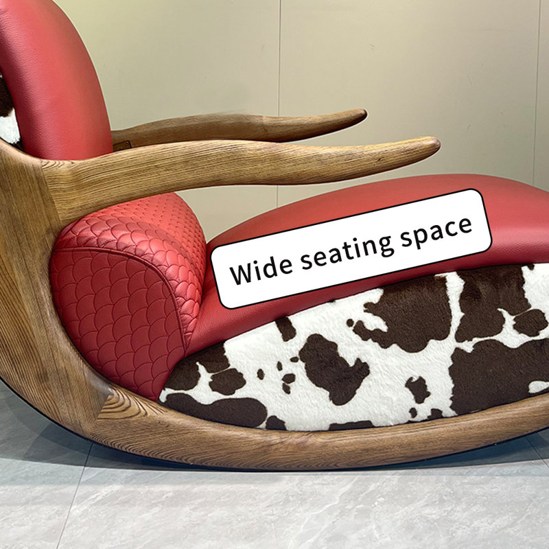 Chaise berçante simple en similicuir Living Room, Rouge