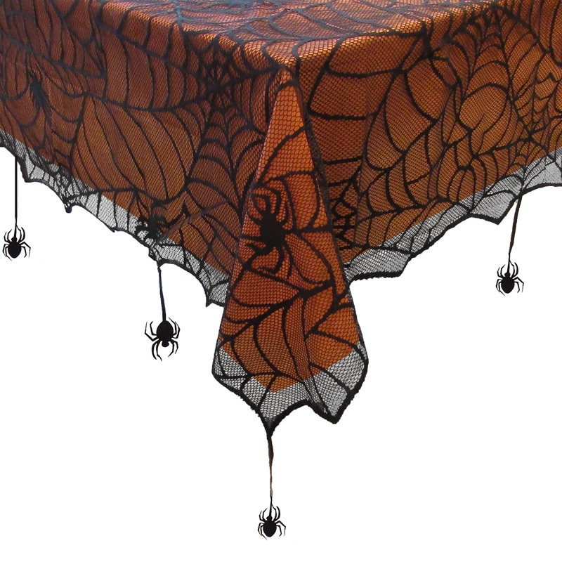 Dareau Spider Lace Halloween Tablecloth, 52" Square