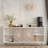 Mid Century Sideboard With Hollow-carved Wood Crafted Detailing And Sliding Doors