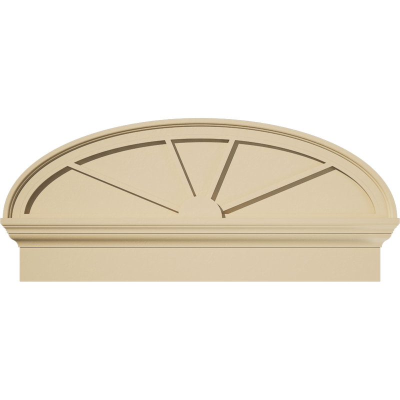 Fronton en uréthane Elliptical Signature, brun clair apprêté, 34 po x 15,375 po x 2,75 po, Combinaison, 4 rayons