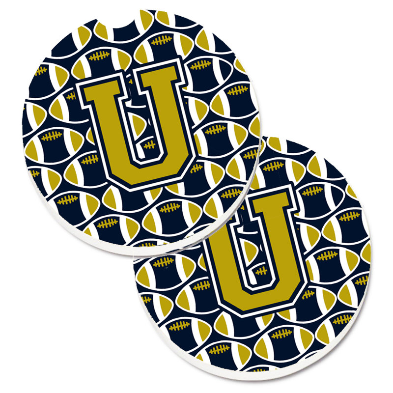 Sous-verre de football, U, Or / Bleu