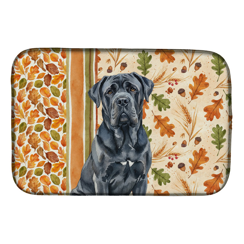 Black Neapolitan Mastiff Heirloom Fall Dish Drying Mat