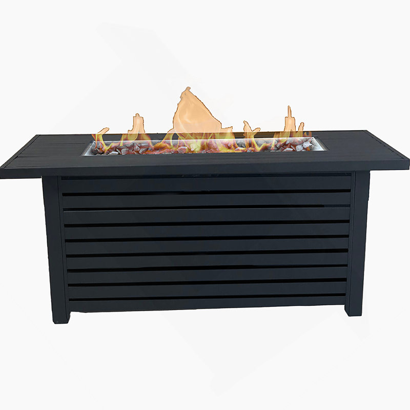 Table de foyer d'extérieur en acier au propane / gaz naturel avec couvercle