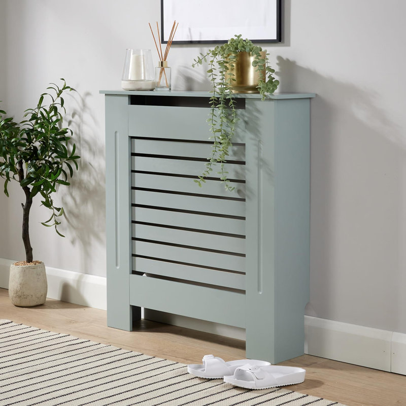 Mathusan Radiator Cover, 81.5cm H x 78cm W x 19cm D, Olive Grey